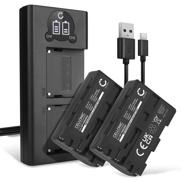 2x Accu voor Sony A58 A57 A99 Alpha 77 II Alpha A200 A350 - 1400mAh + Dubbele Oplader BC-VM10A vervangende Accu & Oplader voor Camera