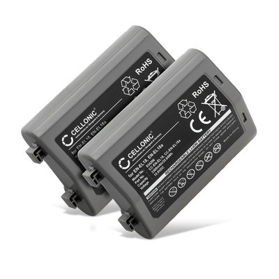 2x Batterij voor Nikon D850, D5, D800, D810, D4s, D4, D6, D800E, Z 9 3300mAh van CELLONIC
