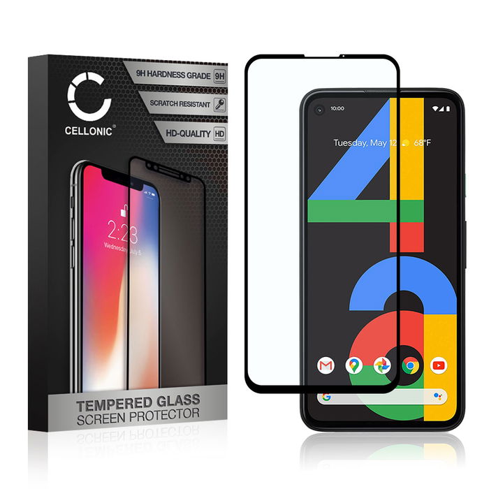 Google Pixel 4A 4G Protecteur d'écran 9H en verre trempé 3D Full Cover de CELLONIC