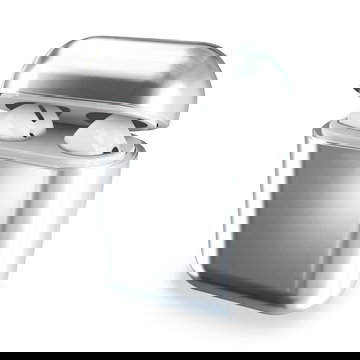 Étui de protection en TPU couleur argent pour AirPods 1, AirPods 2 - coque rigide effet chromé et très résistante