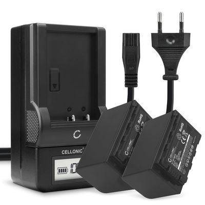 2x Accu voor Panasonic HC-X1000, HC-X1500, HC-MDH3, AG-AC8, HC-X2000 camera - VW-VBD58 CGA-D54 4400mAh + Oplader AG-BRD50 Vervangende batterij fototoeste, oplader, oplaadkabel