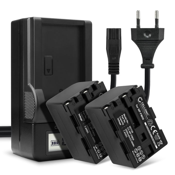 2x Batterie pour Sony NP-FM30 Accu 3200mAh Batterie rechange + Chargeur
