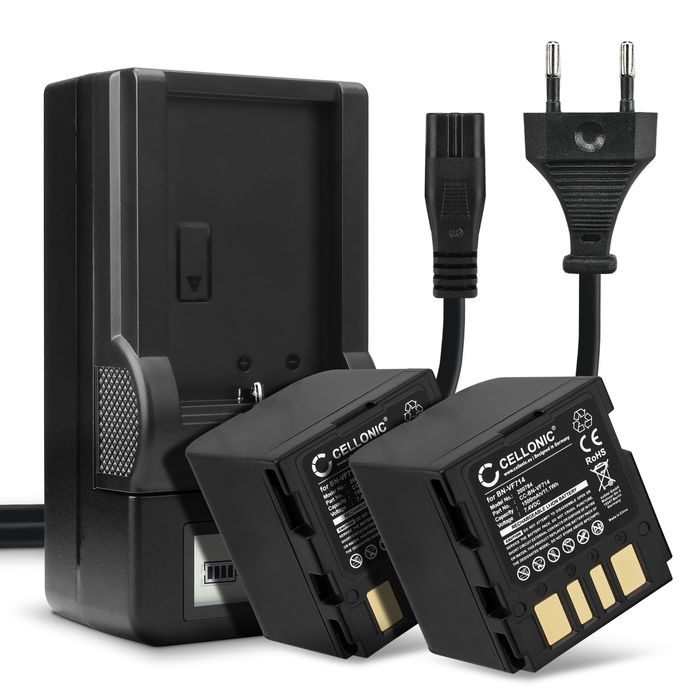 2x Battery for JVC GR-D240 Replacement Battery 1500mAh Spare Battery + Charger