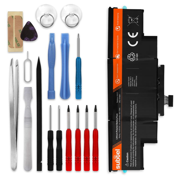 Apple MacBook Pro 15 Retina - A1398 - Mid 2012 Batterie + kit d'outils 8600mAh de subtel