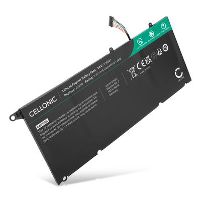 Batterij voor Dell XPS 13 9350, XPS 13 9343, XPS 13D-9343, 90V7W, JD25G, JHXPY, 0N7T6 7.4V 6100mAhvan CELLONIC