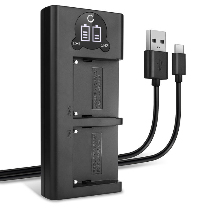 Chargeur Double USB rapide pour Sony NP-FM50 Cable de Charge Cordon Alimentation