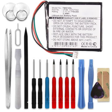 Batterie AHL03706001,AHL03707002,VF9B 770mAh pour TomTom Start Europe, Start² Europe - + kit d'outils