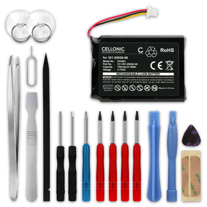 Garmin Camper 780 Batterie + kit d'outils 750mAh de subtel
