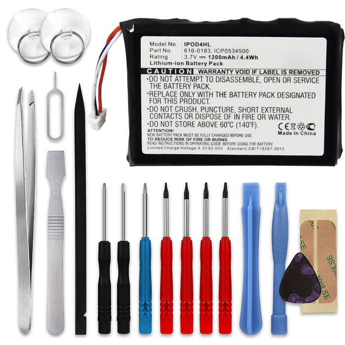 Apple iPod 4 Gen. (Photo) - A1099 Batterie + kit d'outils 1200mAh de subtel