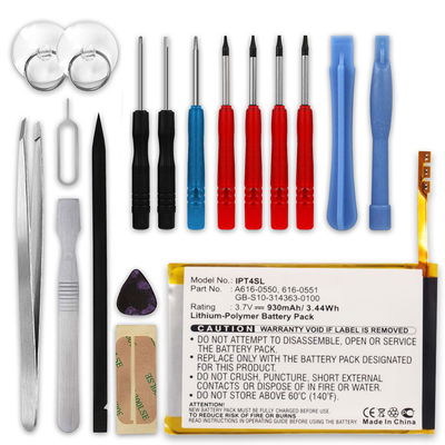 Batterie 616-0550, 616-0551, 616-0552 930mAh pour Apple iPod Touch 4 Generation (A1367) - + kit d'outils