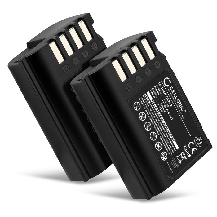 2x Panasonic DMW-BLK22 Batterie 2250mAh de CELLONIC
