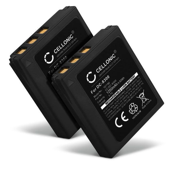 2x Batterie pour Traveler DC-8300 Accu 1250mAh -Batterie de rechange appareil photo et caméra