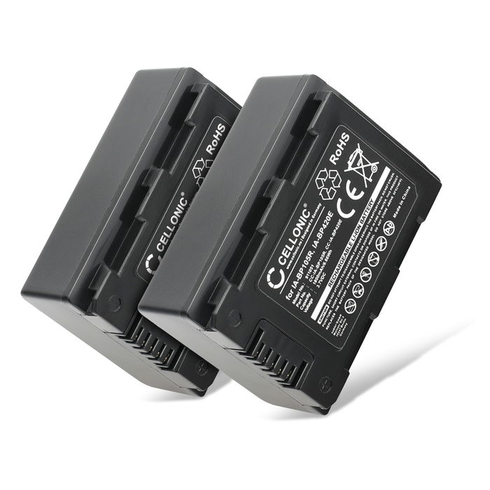 2x Batterij voor Samsung HMX-F90 -F80 -F900 -F800 HMX-H200 -H400 -H300 SMX-F40 F44 F70 -F50 CELLONIC