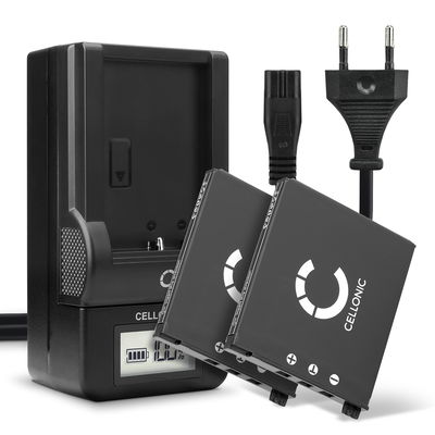 2x NP-60 Camera Battery + Charger Set for Casio Exilim EX-S10, -S12, EX-Z80, -Z85, EX-Z90, EX-FS10, EX-Z19, EX-Z20 720mAh Replacement Battery BC-60L LCD Smart Charger