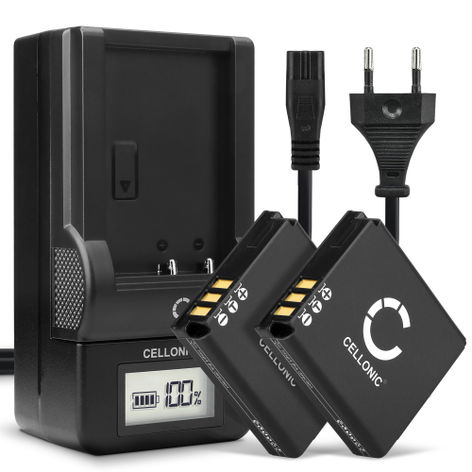 2x Accu voor Fuji Finepix F40fd Finepix F20 Finepix F47fd Finepix F45fd / Fuji BC-70 / NP-70 NP-70 (1100mAh, 3.7V) + Oplader van CELLONIC
