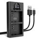 Dubbele acculader A-2 + USB Kabel