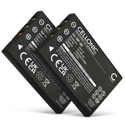 2x Batterij voor Medion E47001 E47006 P47000 P47002 P47003 P47005 P47006 X47015 MD 41856, NP-60 1180mAh camera van CELLONIC