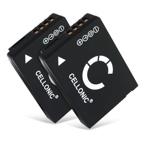 2x Battery for Leica V-LUX 20, 30, 40 BP-DC7 (890mAh, 3.7V) from CELLONIC