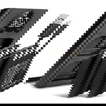 2x DMW-BLK22 Battery for Panasonic Lumix DC-GH5 II DC-GH6 DC-S5 G9 GH5 GH5S 1600mAh Camera Battery Replacement DMW-BTC15 + Dual Charger