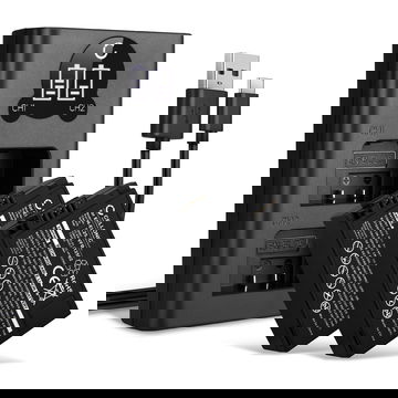 2x EN-EL25, VFB12502 accu voor Nikon Z fc / Z 50 / Z 30 - 1280mAh + Dubbele Oplader MH-32 vervangende accu voor camera