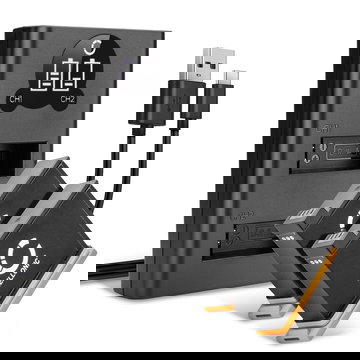 2x Batterie + Chargeur Double pour DJI Osmo Action Cam (CP.OS.00000020.01) DJI AB1, DJI P01, DJI PT1 1220mAh de CELLONIC