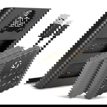 2x Camera batterij voor Olympus OM-D E-M1 OM-D E-M5 Mark II Pen E-P5 Pen-F - BLN-1 Vervangende batterij 1140mAh + Dubbele Oplader BCN-1 oplaadkabel, batterij reserve accu