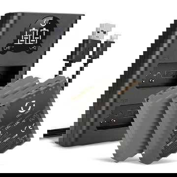 2x Batterie 1140mAh pour appareil photo Olympus OM-D E-M1, Pen E-P5 - Remplacement modèle BLN-1 + Chargeur Double BCN-1