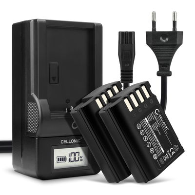 2x Batterij voor Panasonic Lumix G9 GH5 II GH5S DC-GH5 II DC-GH6 DC-S5 II DC-S5 IIX DC-G9 II DMW-BLK22 Accu (2250mAh, 7.4V) + Oplader van CELLONIC