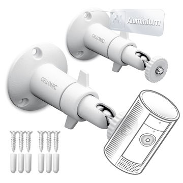 2x Camera ophangsysteem met 1/4 inch schroefdraad compatibel met Arlo, Ring, Blink, Eufy, Reolink, Wyze, Zumimall wandhouder veiligheidscamera bevestiging voor binnen en buiten, montage set