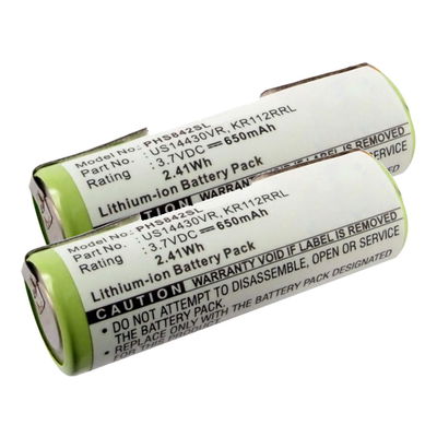 2x Batterie KR112RRL, US14430VR de 650mAh pour Philips HS8020 / HS8060 / HS8070 / HS8420 / HS8420/23 / HS8440 / HS8460 hygiène et beauté