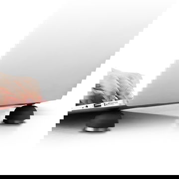 Support Silicone noir petit et léger pour PC portable 3.38 x 3.96 x 2.8 cm - fonction 3en1 : rehausseur, refroidisseur, stabilisateur