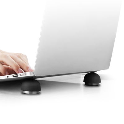Support Silicone noir petit et léger pour PC portable 3.38 x 3.96 x 2.8 cm - fonction 3en1 : rehausseur, refroidisseur, stabilisateur