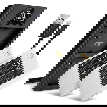 Pack de 2 Batteries Arlo A-1, A-1B 2000mAh et double chargeur rapide pour caméra de sécurité Arlo Pro 2