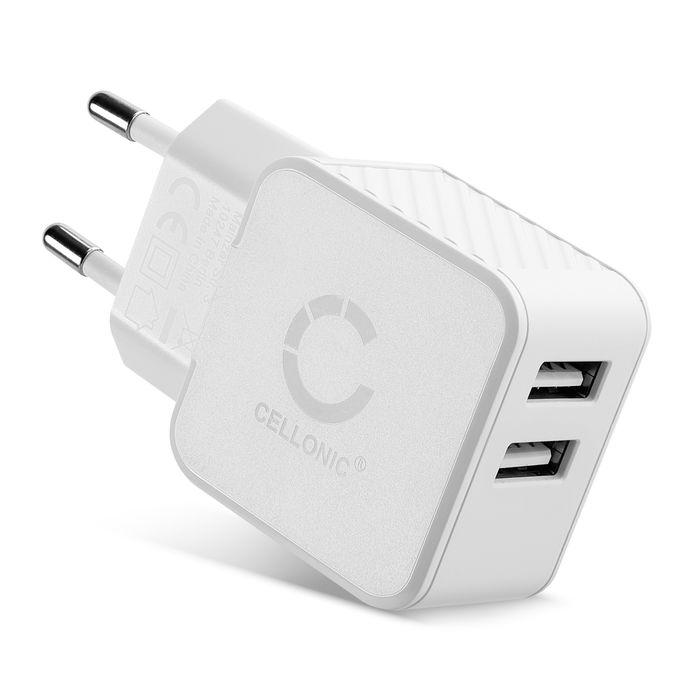 Samsung Galaxy A20e Chargeur USB Europlug Type C 2 Ports 17W, 3.4A, 5V