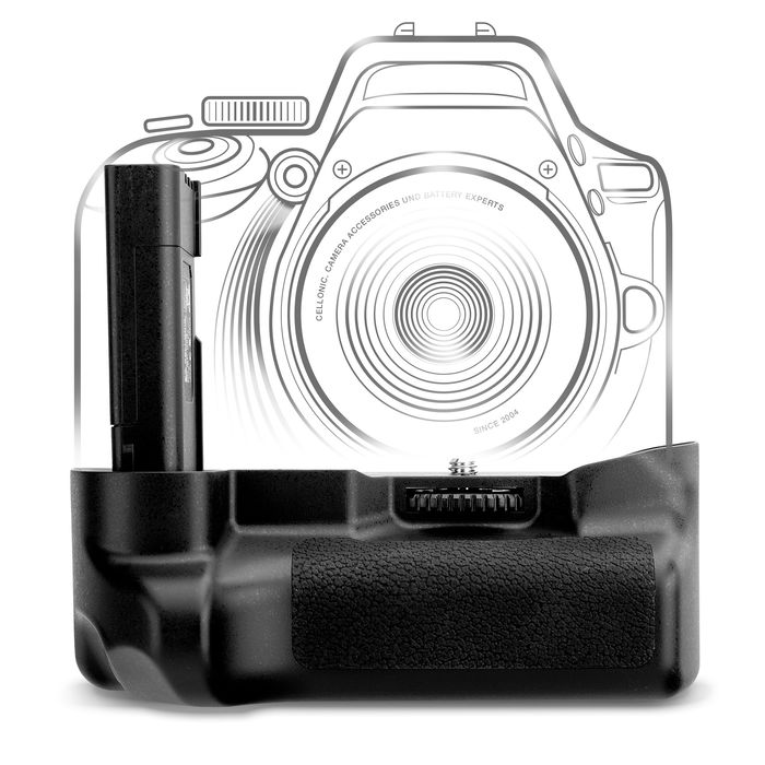 Nikon D40 battery grip MB-D60 accuhouder voor EN-EL14 - vertical grip portret modus en ontspanner
