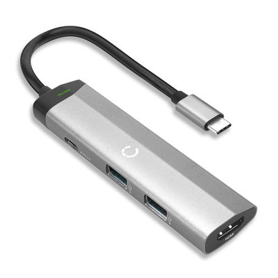 CELLONIC 4-in-1 USB-C hub voor laptop, desktop computers - 2x USB-A, 1x USB-C, 1x HDMI aansluitingen voor monitor, muis, keyboard, oplader port station
