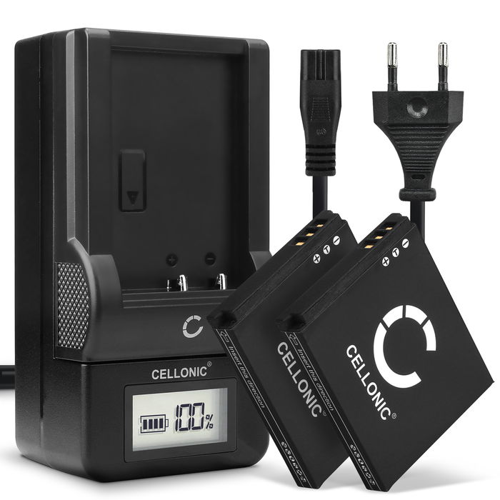 2x Canon Digital IXUS 110 IS Battery + Charger 850mAh from Cellonic