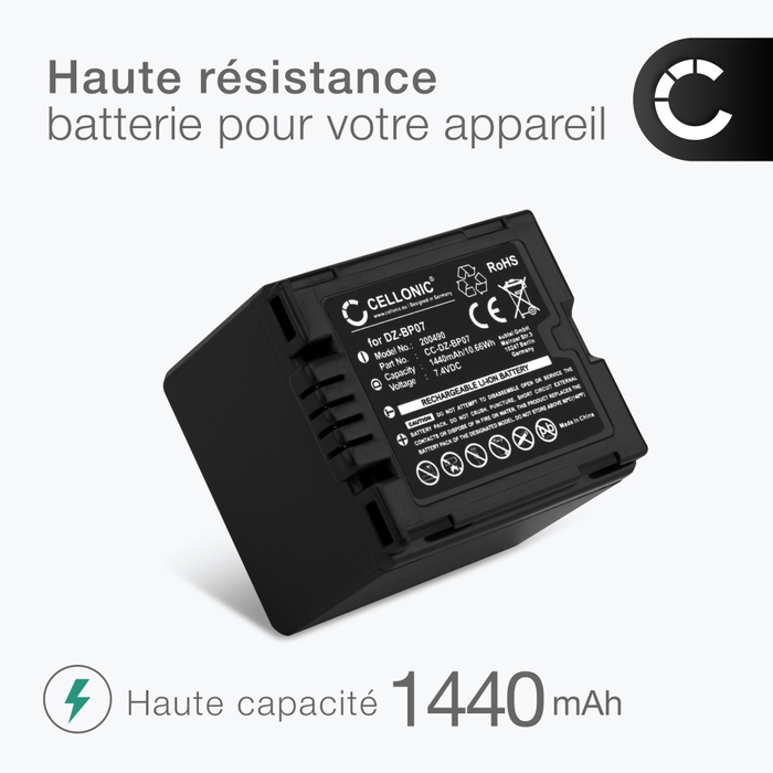 EXTENSILO Lot De 2 Batteries VW-VBG260 Compatibles Panasonic - 2500mAh 7.2V Li-ion Pour Caméscope