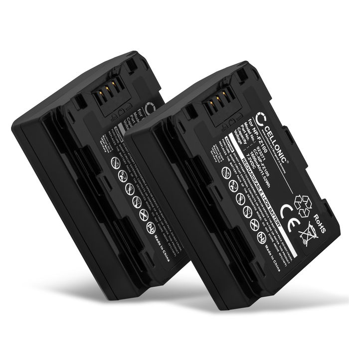 2x Camera Battery for Sony A7 III (ILCE-7M3 / ILCE-7M3K) Replacement Battery 1600mAh Spare Battery Backup