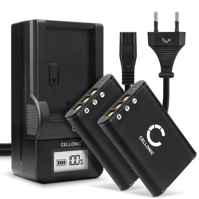 2x D-LI78 accu voor Pentax Optio M50, Optio M60, Optio S1, Optio V20, Optio W60, Optio W80 - 600mAh + Oplader vervangende accu voor camera