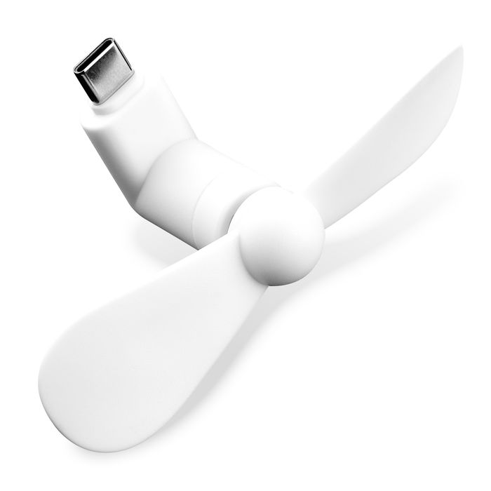 HTC 10 USB C ventilator voor smartphone & tablet - Mini-ventilator USB Gadget - Mini portable fan telefoon, wit