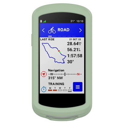 Coque Silicone vert pour GPS de vélo Garmin Edge 1040 / Edge 1040 Solar - Cover Bumper de protection système de navigation vélo moto et autres sports