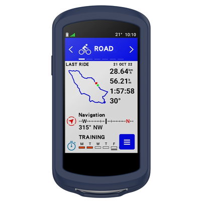 Coque Silicone Bleu pour GPS de vélo Garmin Edge 1040 / Edge 1040 Solar - Cover Bumper de protection système de navigation vélo moto et autres sports
