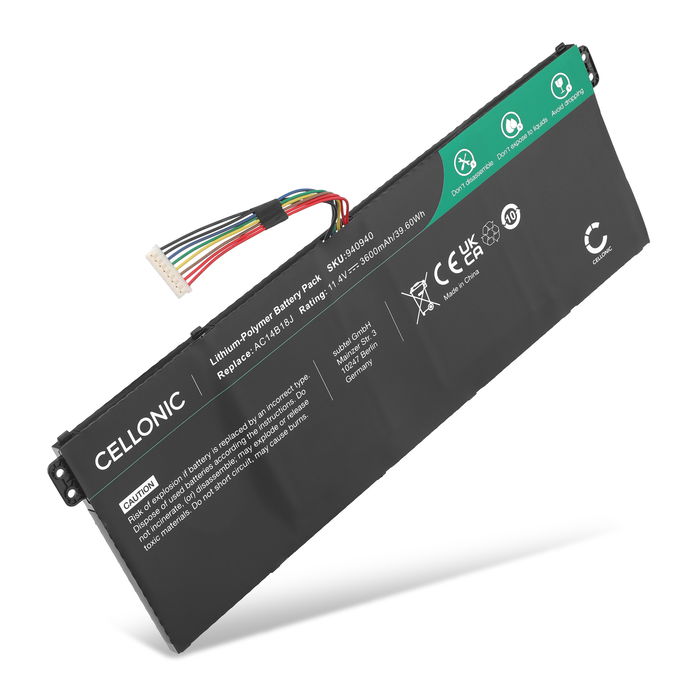 Acer Chromebook 514 CB514-1WT Battery 11.4V 3600mAh from Cellonic