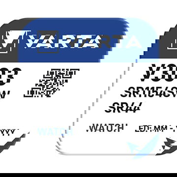 Varta V303 (SR44) Button Battery for Watches & More - x1