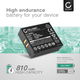 2x Battery (810mAh, 3.7V)