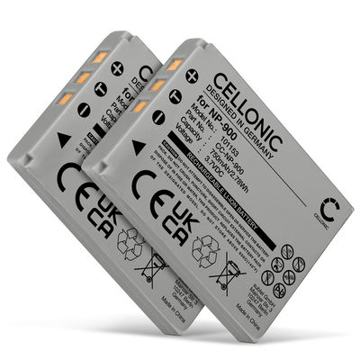 2x Battery for Konica Minolta DiMAGE E50 Konica Minolta DiMAGE E40 750mAh from CELLONIC