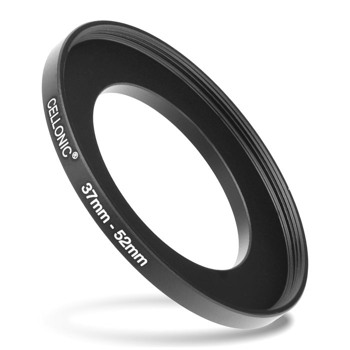 CELLONIC 37mm to 52mm Step Up Ring – Lens Filter & Hood Stepping Up Adapter Ring Mount Adapter for Canon, Nikon, Sony, Fuji, Olympus Camera Lenses