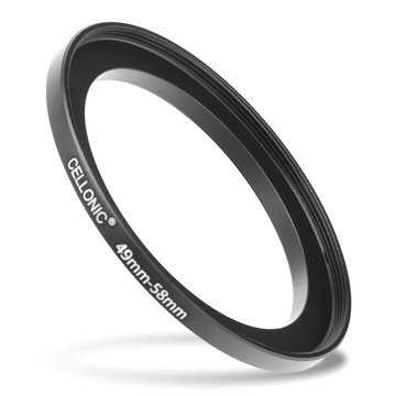 CELLONIC 49mm to 58mm Step Up Ring – Lens Filter & Hood Stepping Up Adapter Ring Mount Adapter for Canon, Nikon, Sony, Fuji, Olympus Camera Lenses