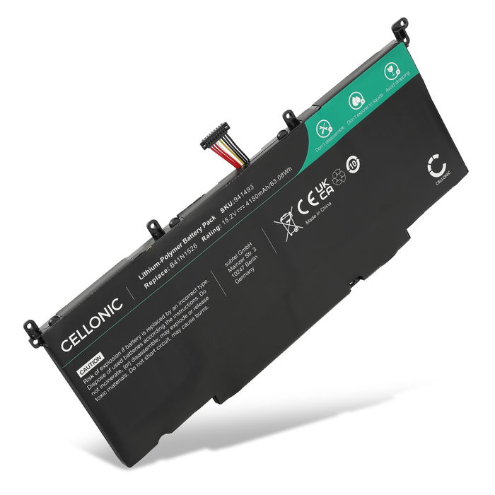 Battery for ASUS GL502V, FX502VM, FX502V, GL502VM, GL502VT, GL502VML, S5VM, ASUS B41N1526 15.2V 4150mAh from CELLONIC